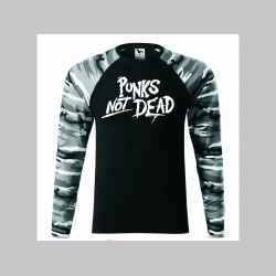 Punks not Dead pánske tričko (nie mikina!!) s dlhými rukávmi vo farbe " metro " čiernobiely maskáč gramáž 160 g/m2 materiál 100%bavlna